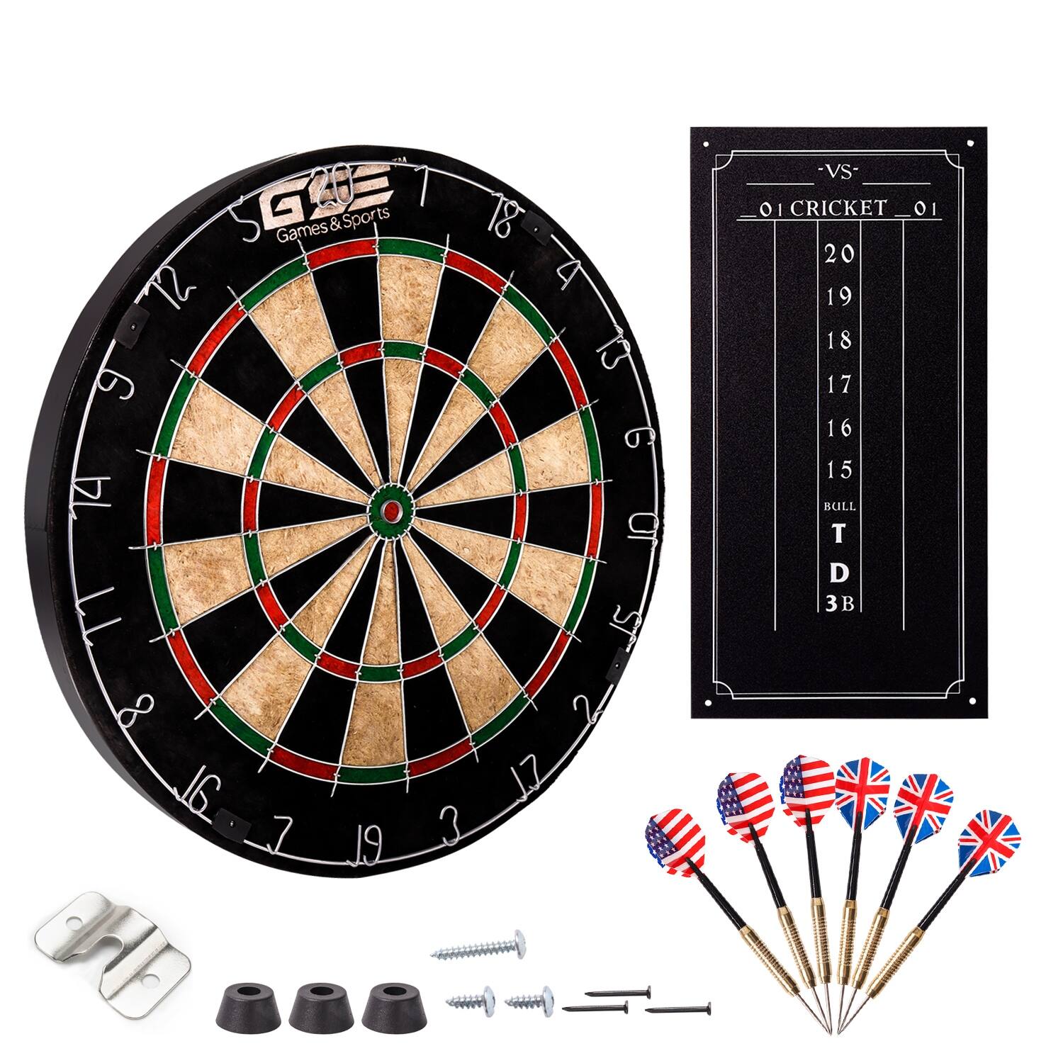 GSE™ 18" Regulation Size Bristle Dart Board Game Set. Pro Sisal